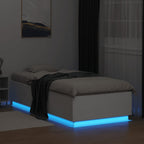 Lovos rėmas su LED, baltas, 100x200cm, apdirbta mediena