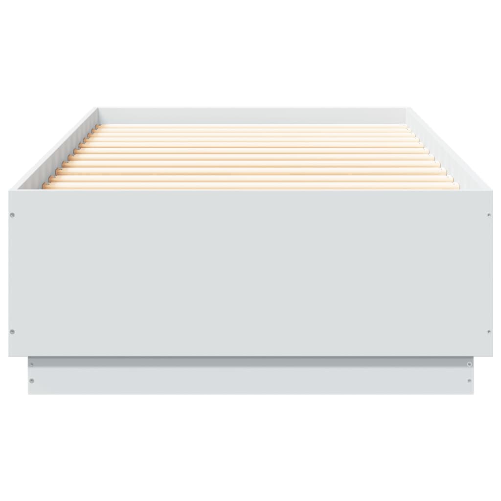 Lovos rėmas su LED, baltas, 100x200cm, apdirbta mediena