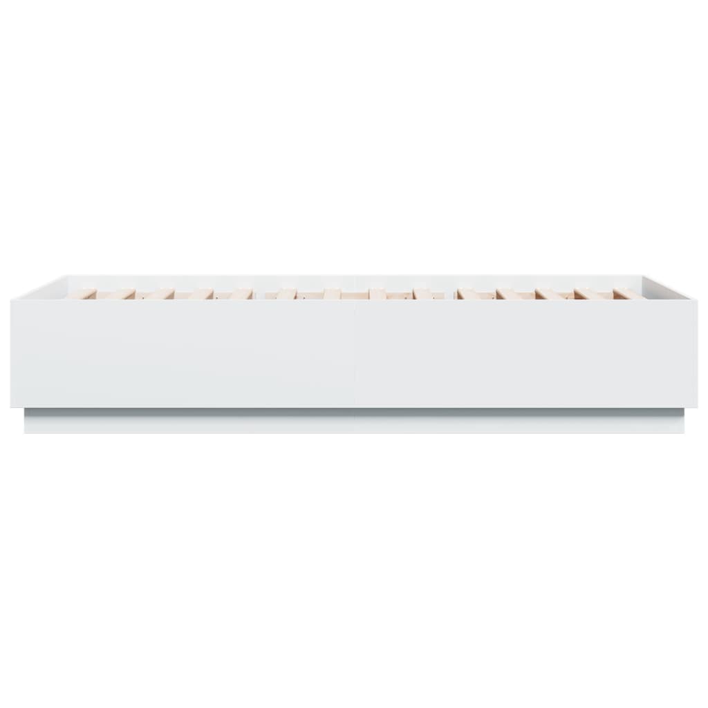 Lovos rėmas su LED, baltas, 100x200cm, apdirbta mediena