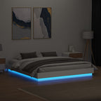 Lovos rėmas su LED lemputėmis, baltos spalvos, 200x200cm