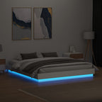 Lovos rėmas su LED lemputėmis, baltos spalvos, 180x200cm