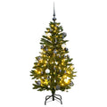 Kalėdų eglutė su šarnyrinėmis šakomis/LED/žaisliukais, 120cm