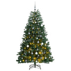 Kalėdų eglutė su šarnyrinėmis šakomis/LED/žaisliukais, 240cm