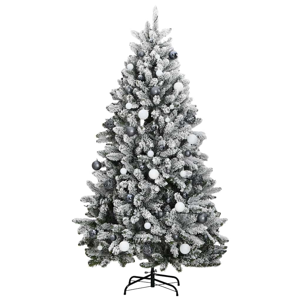 Kalėdų eglutė su šarnyrinėmis šakomis/LED/žaisliukais, 180cm
