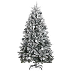Kalėdų eglutė su šarnyrinėmis šakomis/LED/žaisliukais, 210cm