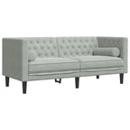 Chesterfield sofų komplektas su pagalvėlėmis, 2 dalių, pilka