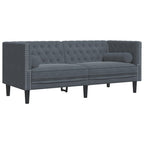 Chesterfield sofų komplektas su pagalvėlėmis, 2 dalių, pilka