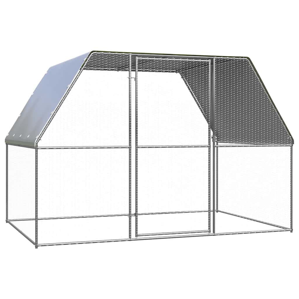 Narvas viščiukams, sidabrinis ir pilkas, 2x2x2m, plienas