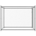 Narvas šunims su durimis, pilkas, 2x2x1,5m, plienas