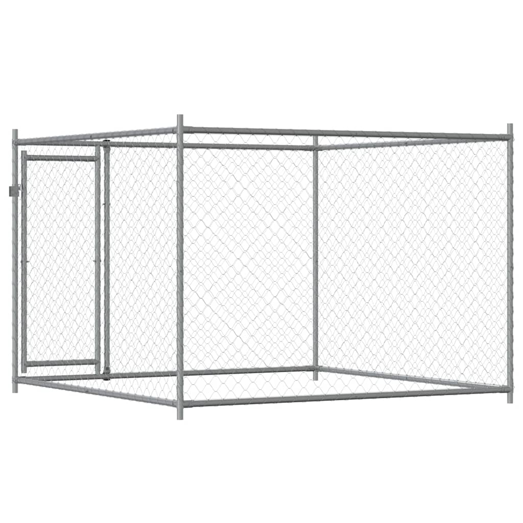 Narvas šunims su durimis, pilkas, 2x2x1,5m, plienas