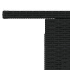 Sodo stalas, juodas, 100x55x73cm, poliratanas/akacijos mediena