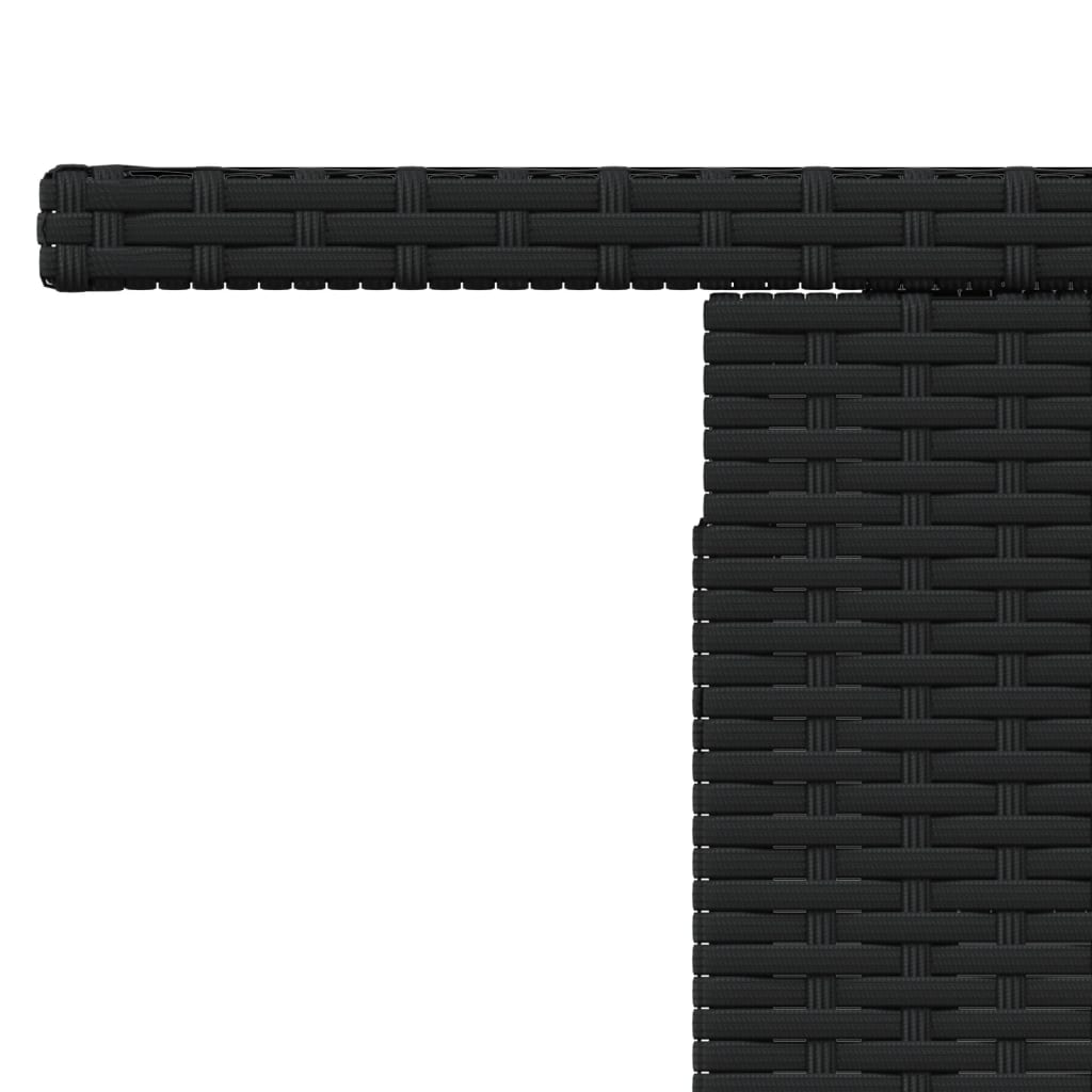 Sodo stalas, juodas, 100x55x73cm, poliratanas/akacijos mediena