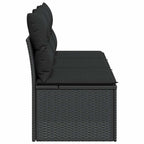Sodo sofa su pagalvėlėmis, 3 sėdimos vietos, juodas, polirotangas