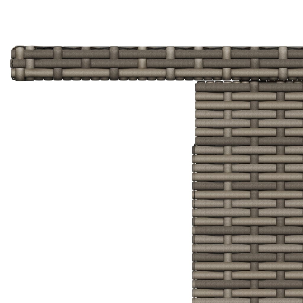 Sodo stalas, pilkas, 100x55x73cm, poliratanas/akacijos mediena