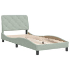 Lovos rėmas be čiužinio, šviesiai pilkas, 90x200cm, aksomas