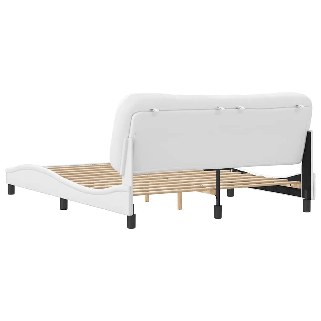 Lovos rėmas be čiužinio, Hvar, baltos, 160x200cm, dirbtinė oda