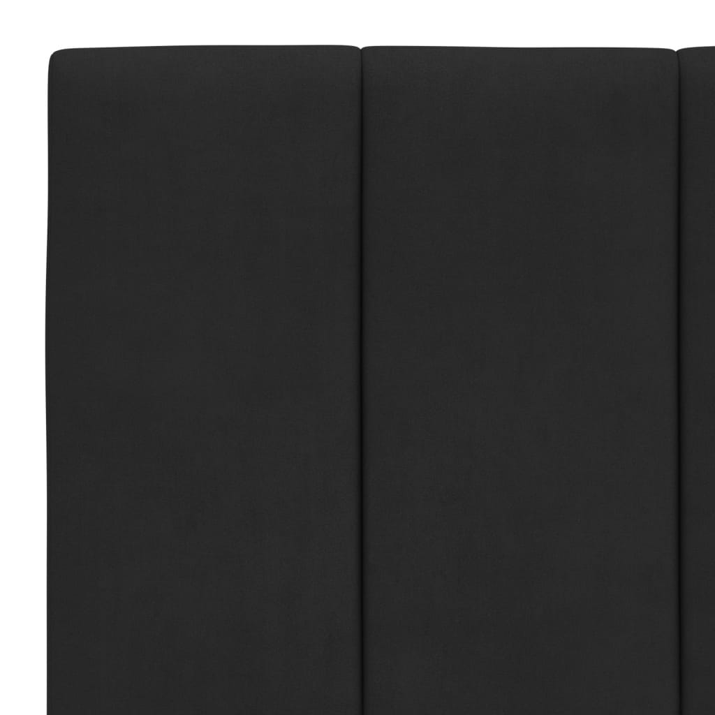 Lova su čiužiniu, Hanko, juodos spalvos, 100x200cm, aksomas