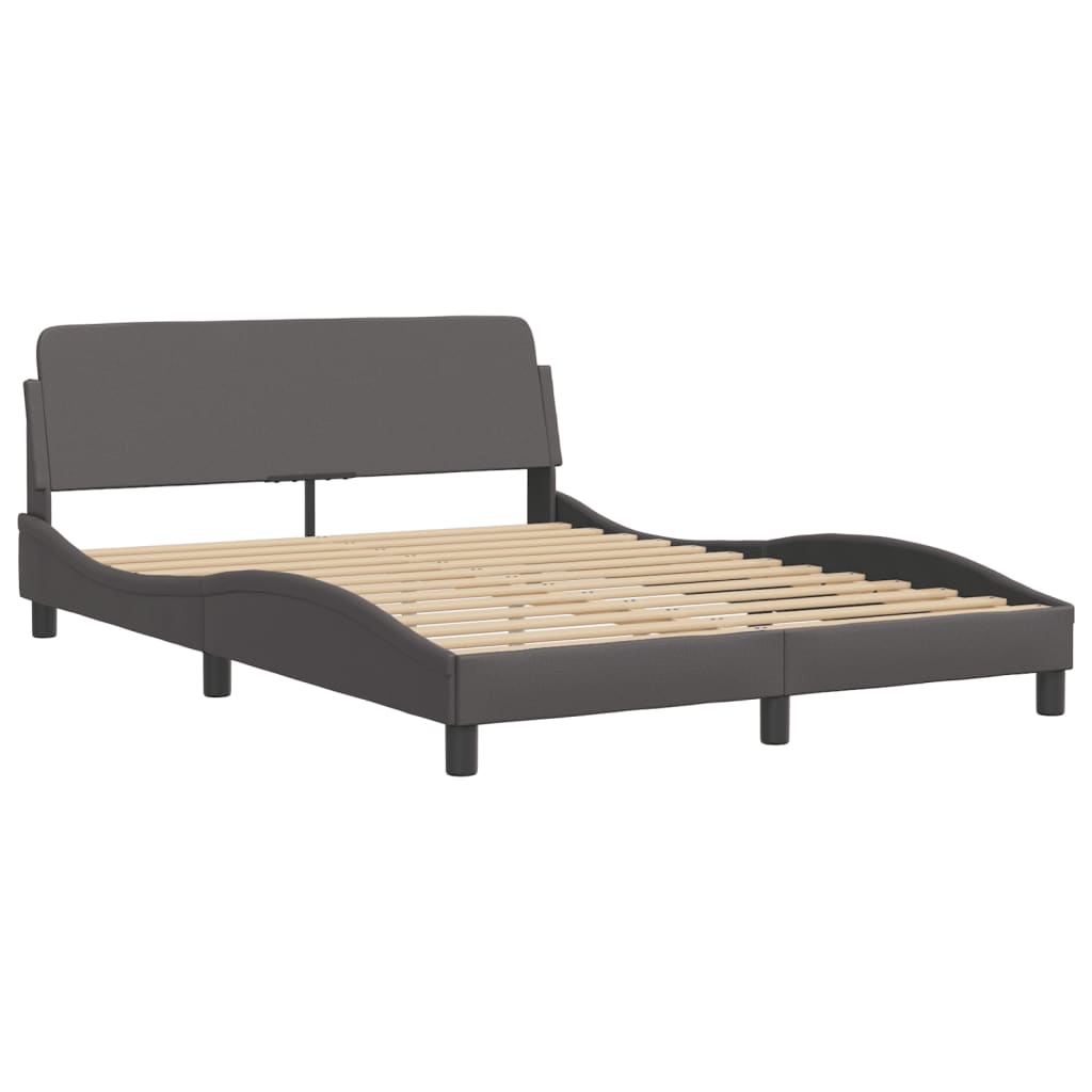 Lova su čiužiniu, Zadar, pilkos spalvos, 140x200cm, dirbtinė oda