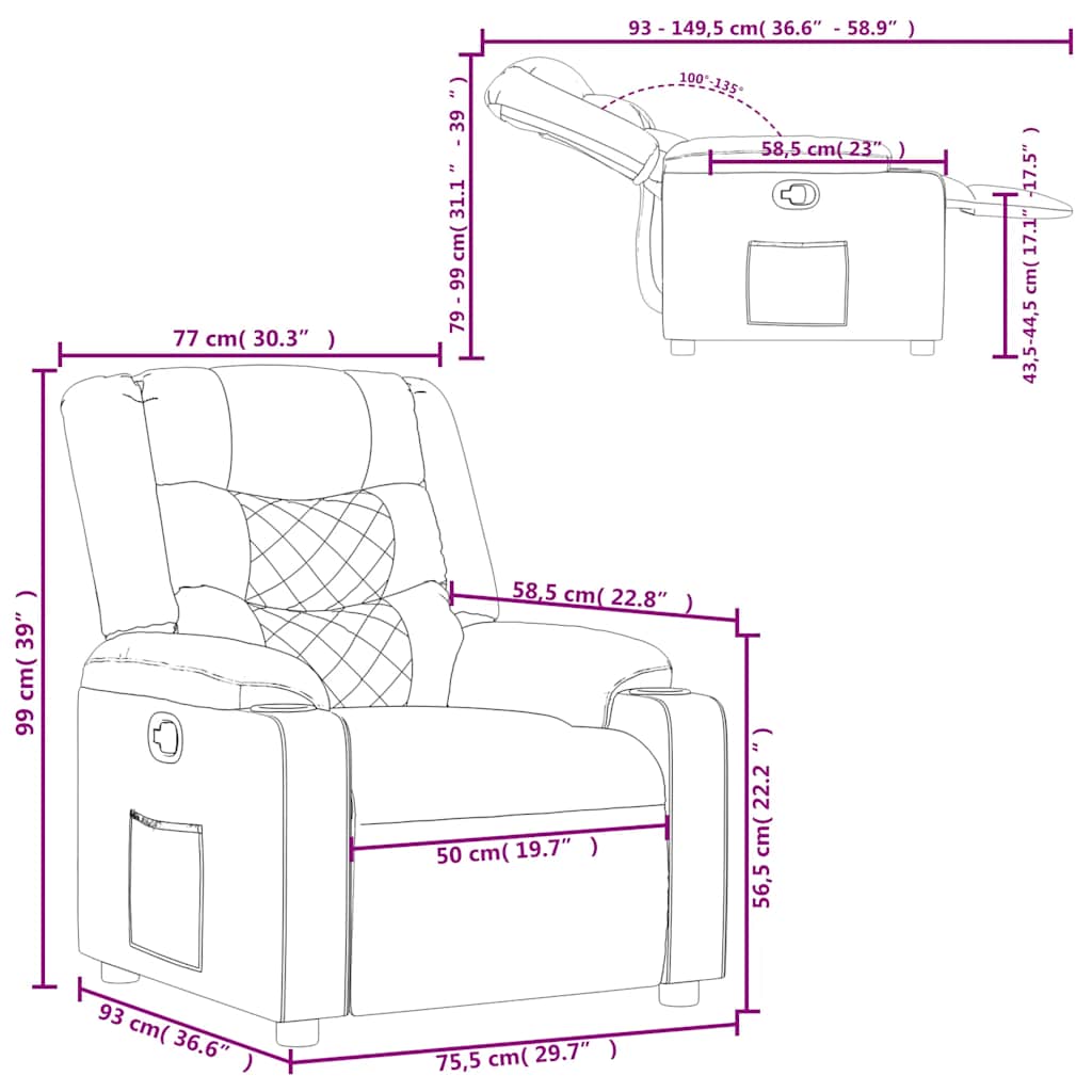 Atlošiamas krėslas, juodos spalvos, audinys