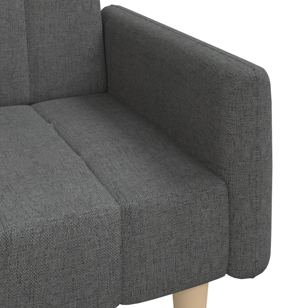 Dvivietė sofa-lova, tamsiai pilkos spalvos, audinys