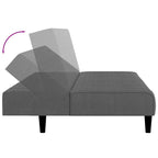Dvivietė sofa-lova, tamsiai pilkos spalvos, aksomas