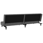 Dvivietė sofa-lova, tamsiai pilkos spalvos, aksomas