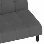 Dvivietė sofa-lova, tamsiai pilkos spalvos, aksomas