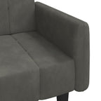 Dvivietė sofa-lova, tamsiai pilkos spalvos, aksomas