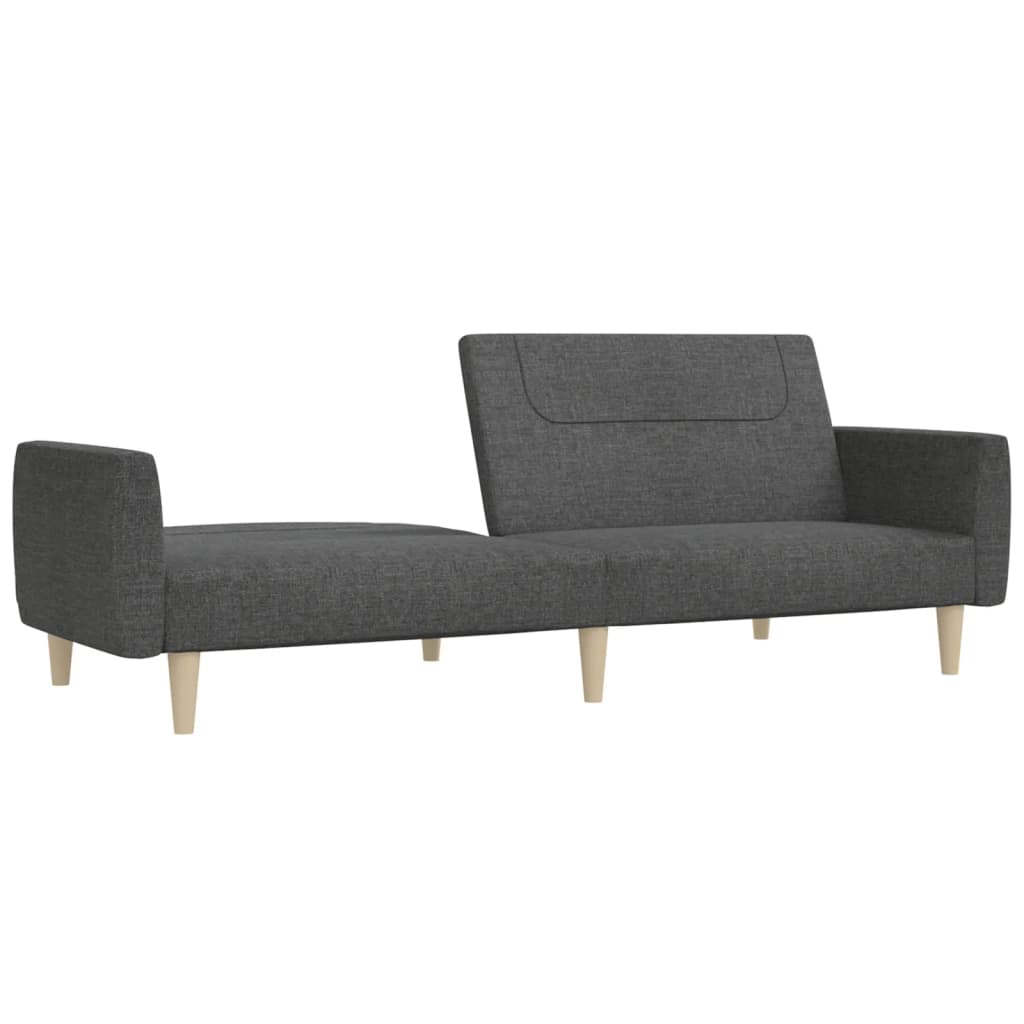 Dvivietė sofa-lova, tamsiai pilkos spalvos, audinys
