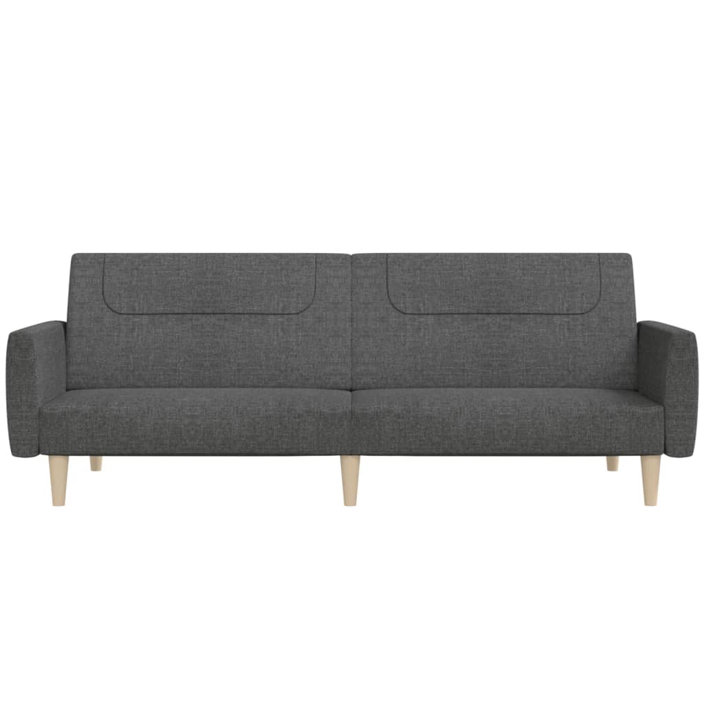 Dvivietė sofa-lova, tamsiai pilkos spalvos, audinys