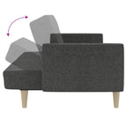 Dvivietė sofa-lova, tamsiai pilkos spalvos, audinys