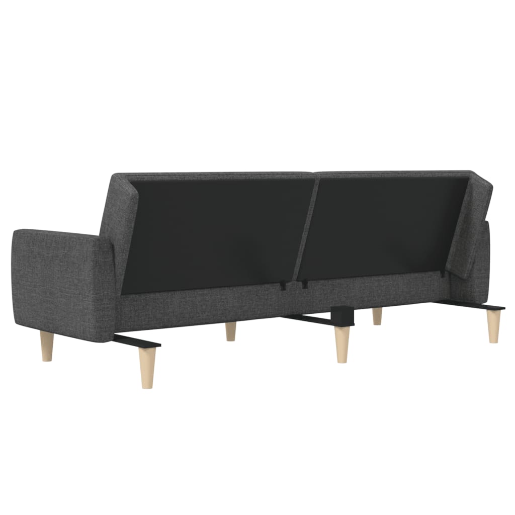 Dvivietė sofa-lova, tamsiai pilkos spalvos, audinys