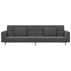 Dvivietė sofa-lova su dvejomis pagalvėmis, pilka, audinys