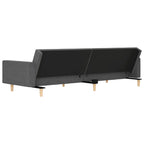 Dvivietė sofa-lova su dvejomis pagalvėmis, pilka, audinys