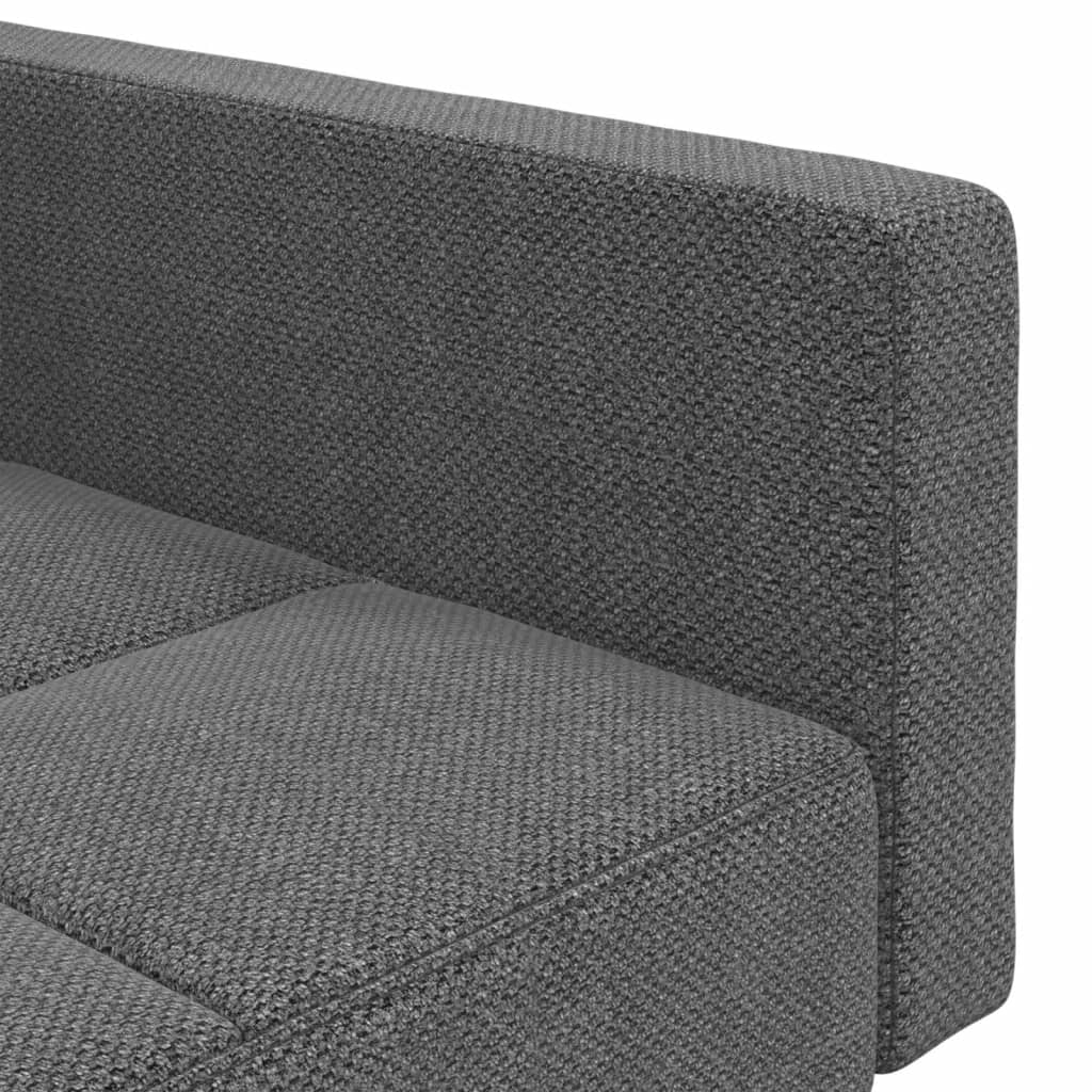 Dvivietė sofa-lova su dvejomis pagalvėmis, pilka, audinys
