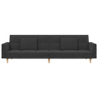 Dvivietė sofa-lova su dvejomis pagalvėmis, pilka, audinys