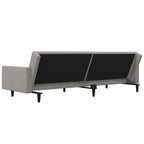 Dvivietė sofa-lova su dvejomis pagalvėmis, pilka, aksomas