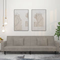 Dvivietė sofa-lova su dvejomis pagalvėmis, pilka, aksomas