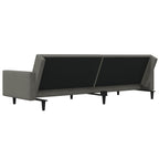 Dvivietė sofa-lova su dvejomis pagalvėmis, pilka, aksomas