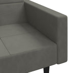 Dvivietė sofa-lova su dvejomis pagalvėmis, pilka, aksomas