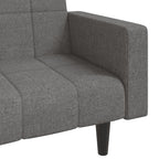 Dvivietė sofa-lova su dvejomis pagalvėmis, pilka, audinys