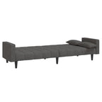 Dvivietė sofa-lova su dvejomis pagalvėmis, pilka, audinys