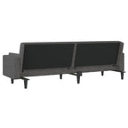 Dvivietė sofa-lova su dvejomis pagalvėmis, pilka, audinys