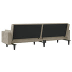 Dvivietė sofa-lova su dvejomis pagalvėmis, pilka, aksomas