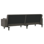 Dvivietė sofa-lova su dvejomis pagalvėmis, pilka, aksomas