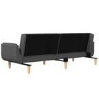 Dvivietė sofa-lova su dvejomis pagalvėmis, pilka, audinys
