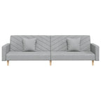 Dvivietė sofa-lova su dvejomis pagalvėmis, pilka, audinys