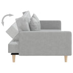 Dvivietė sofa-lova su dvejomis pagalvėmis, pilka, audinys