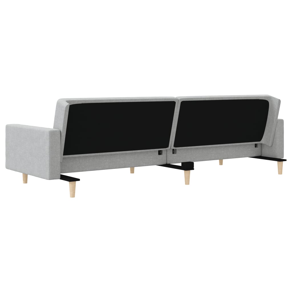 Dvivietė sofa-lova su dvejomis pagalvėmis, pilka, audinys