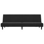 Dvivietė sofa-lova, juodos spalvos, aksomas